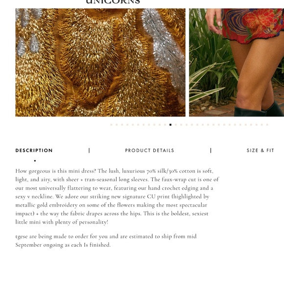 Chasing Unicorns What I Did For Love Embroidered Silk Dress Small - Picture 5 of 13